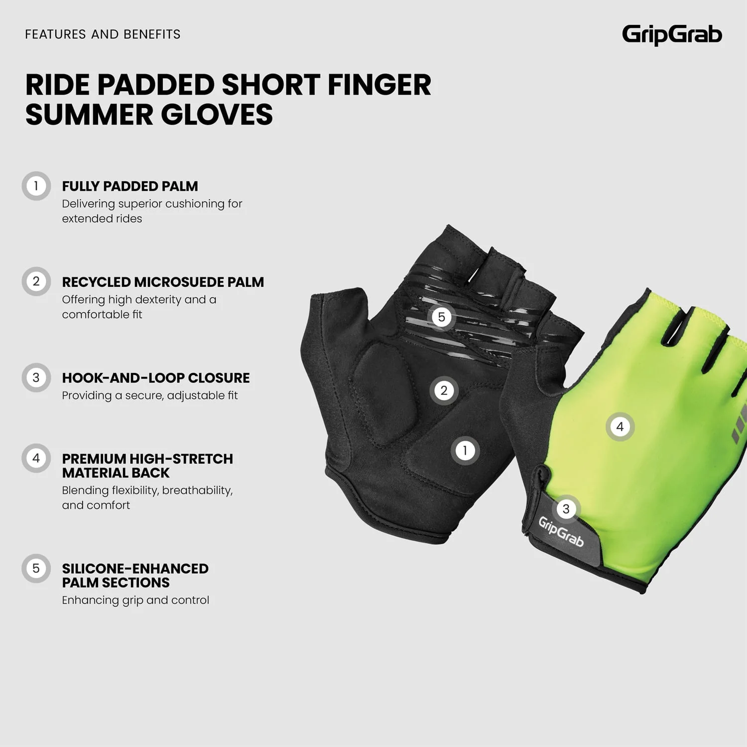 Gants Courts GRIPGRAB RIDE RC MAX Jaune - Image 7