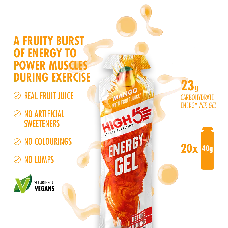Pack Gel Énergétique HIGH5 ENERGY GEL (20x23g) Mix Saveurs - Image 4