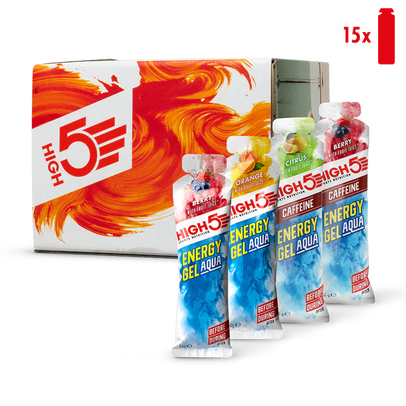 Pack Gel Énergétique HIGH5 ENERGY GEL Aqua (15x 66g) Mix Saveurs