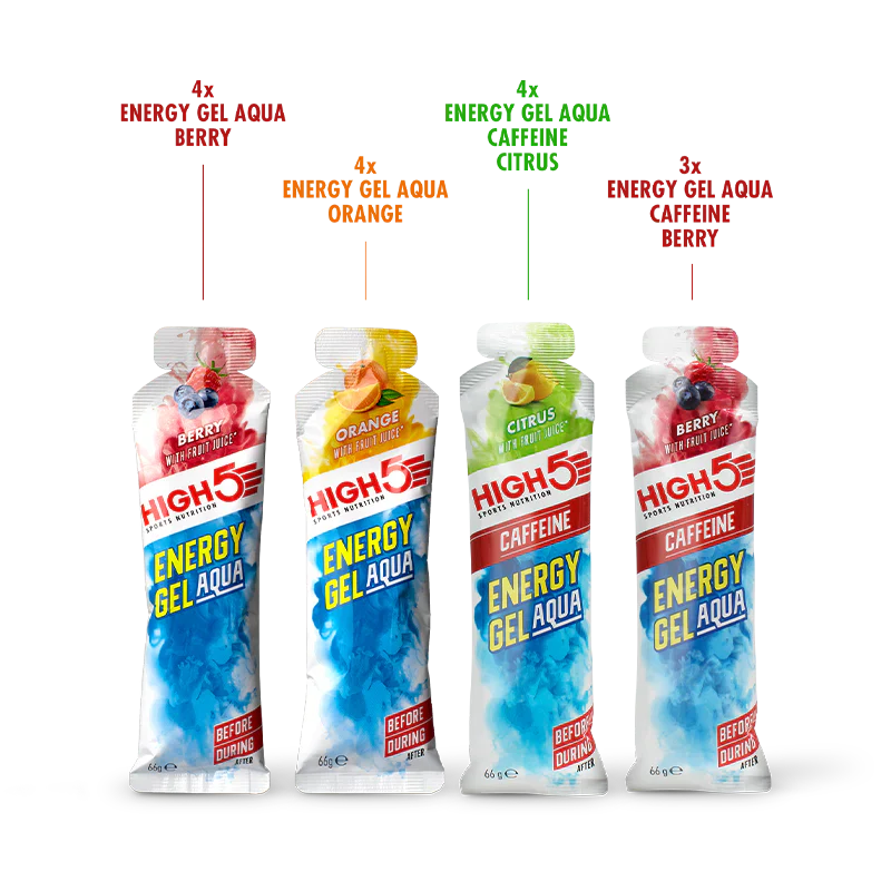 Pack Gel Énergétique HIGH5 ENERGY GEL Aqua (15x 66g) Mix Saveurs - Image 2