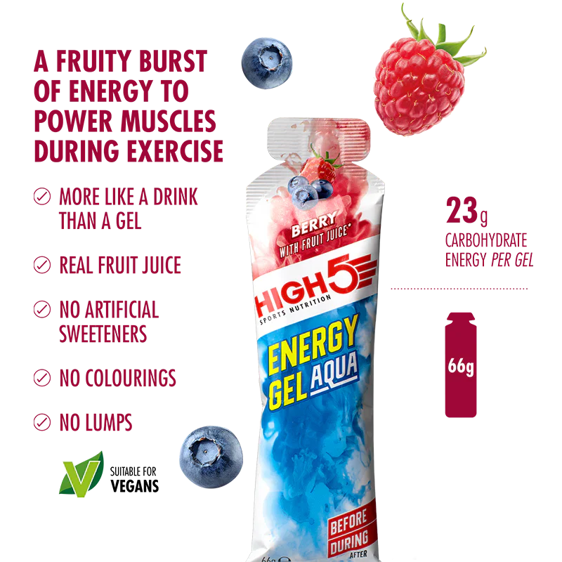 Pack Gel Énergétique HIGH5 ENERGY GEL Aqua (15x 66g) Mix Saveurs - Image 3
