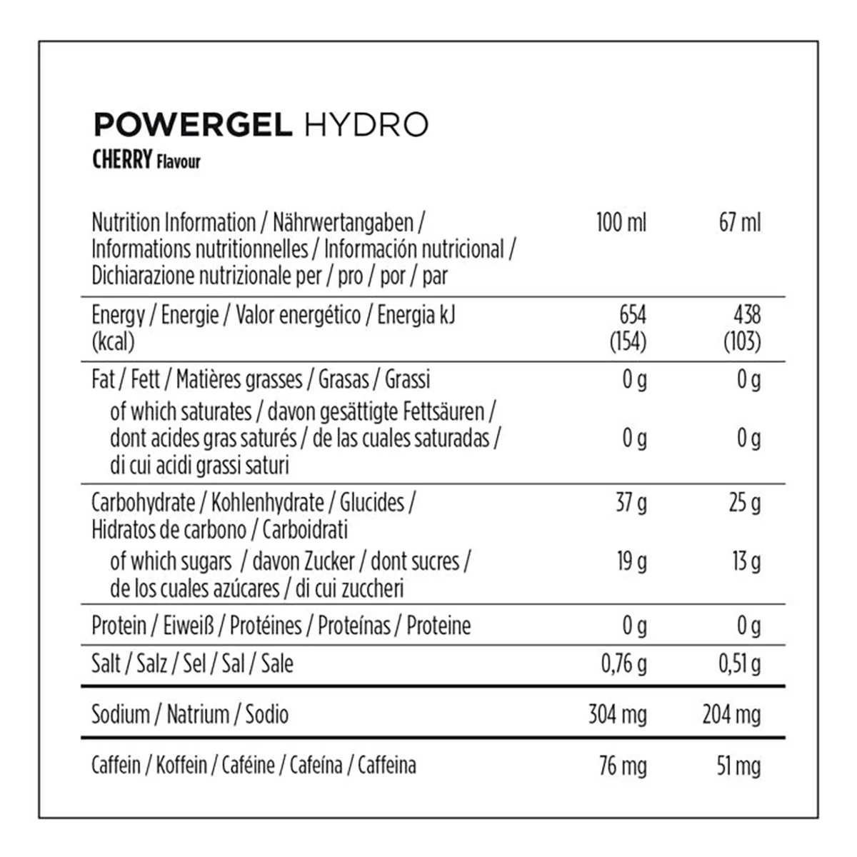 Gel Énergétique POWERBAR POWERGEL HYDRO (41g) Cerise Caféinée - Image 2