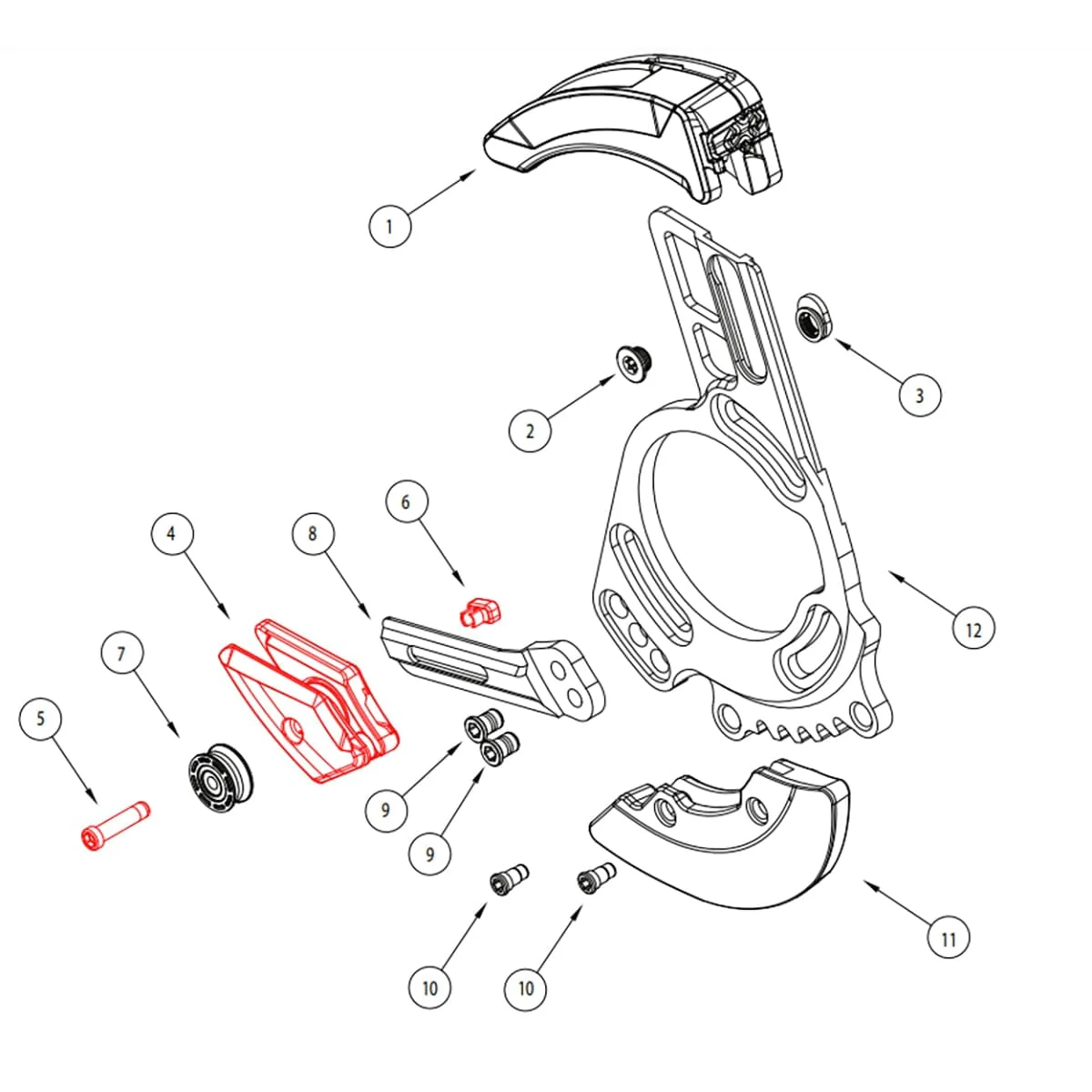 Guide Inférieur pour Guide-Chaîne E-THIRTEEN  LG1 Gen 2/LG1/LG1+/LG1 Race Noir #CGS20.SLDR.LWR.K - Image 2