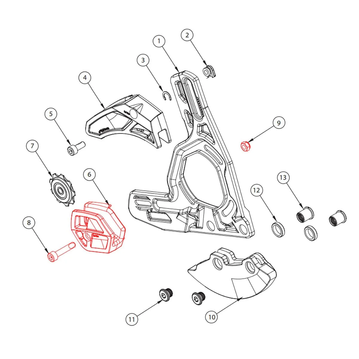Guide Inférieur pour Guide-Chaîne E-THIRTEEN LG1+/LS1+ Noir #SLDR.LG1+LWR.B - Image 2