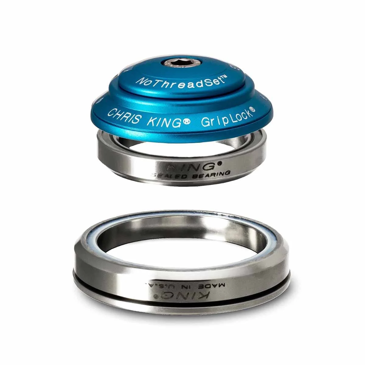 Jeu de Direction Intégré CHRIS KING DROPSET 2 1"1/8-1.5" IS42/IS52 45° Turquoise