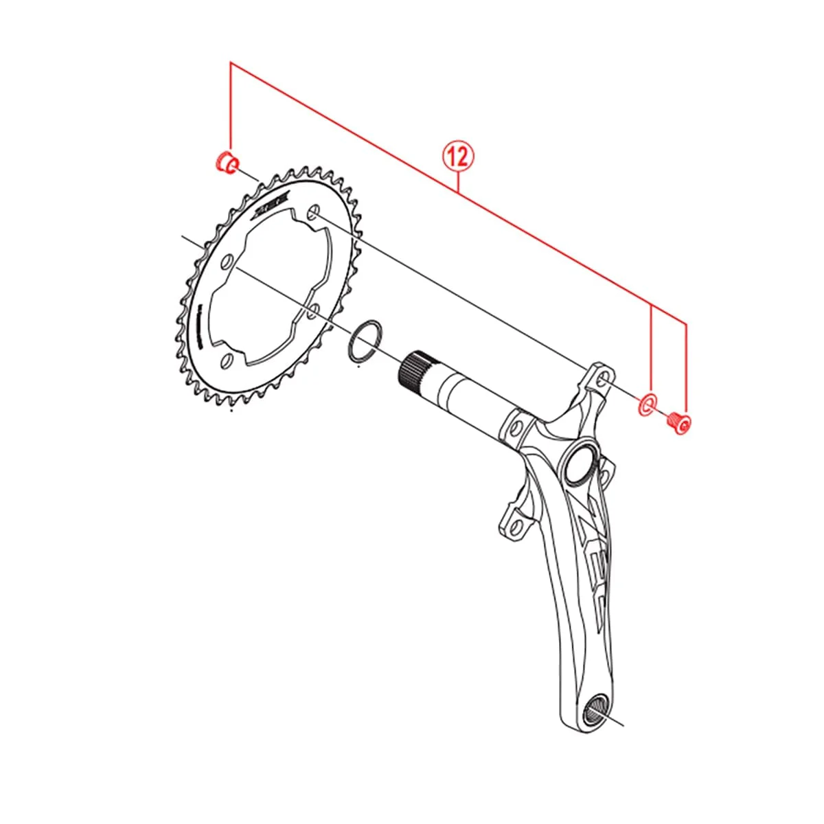 Kit 4 Vis et Cheminées M8x8.5 mm pour Pédalier SHIMANO ZEE FC-M640 - Image 2