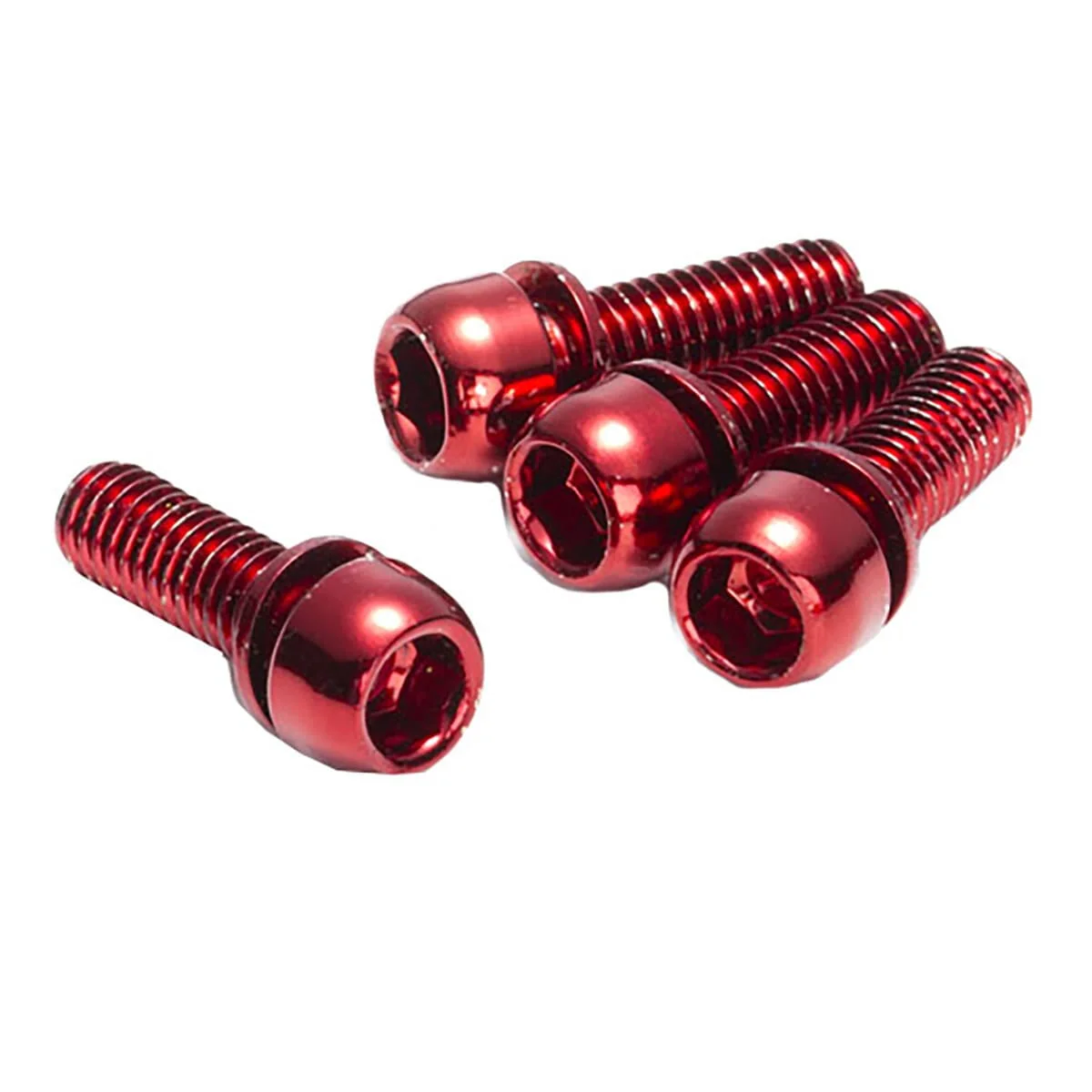 Kit 4 Vis REVERSE COMPONENTS pour Fixation d'Etrier M6 x 18 mm Rouge