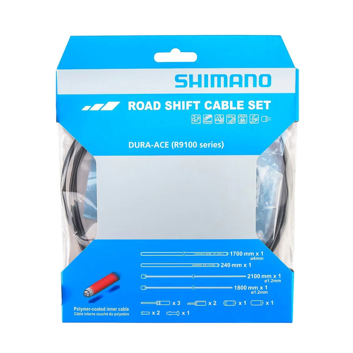 Kit de Câbles et Gaines de Dérailleur SHIMANO DURA-ACE 9100 Polymère Noir