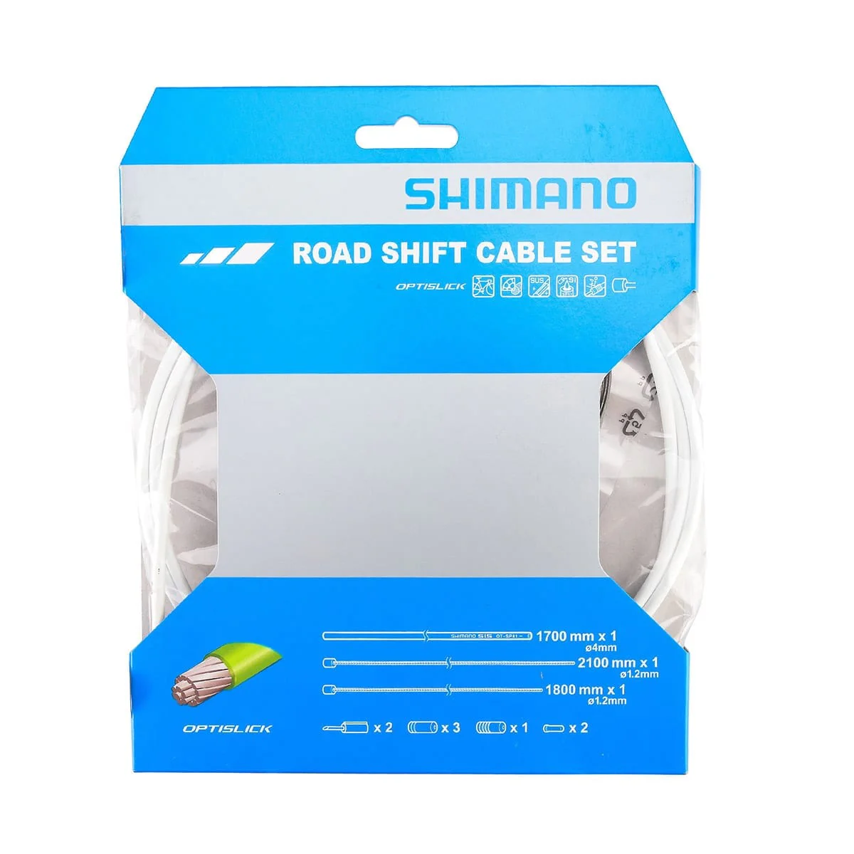 Kit de Câbles et Gaines de Dérailleur SHIMANO OPTISLIK Blanc