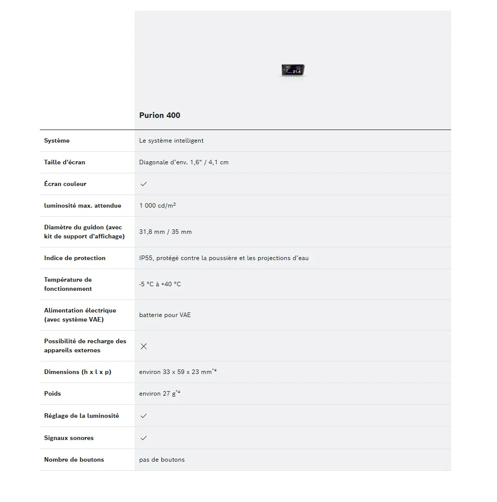 Écran BOSCH PURION 400 - Image 3