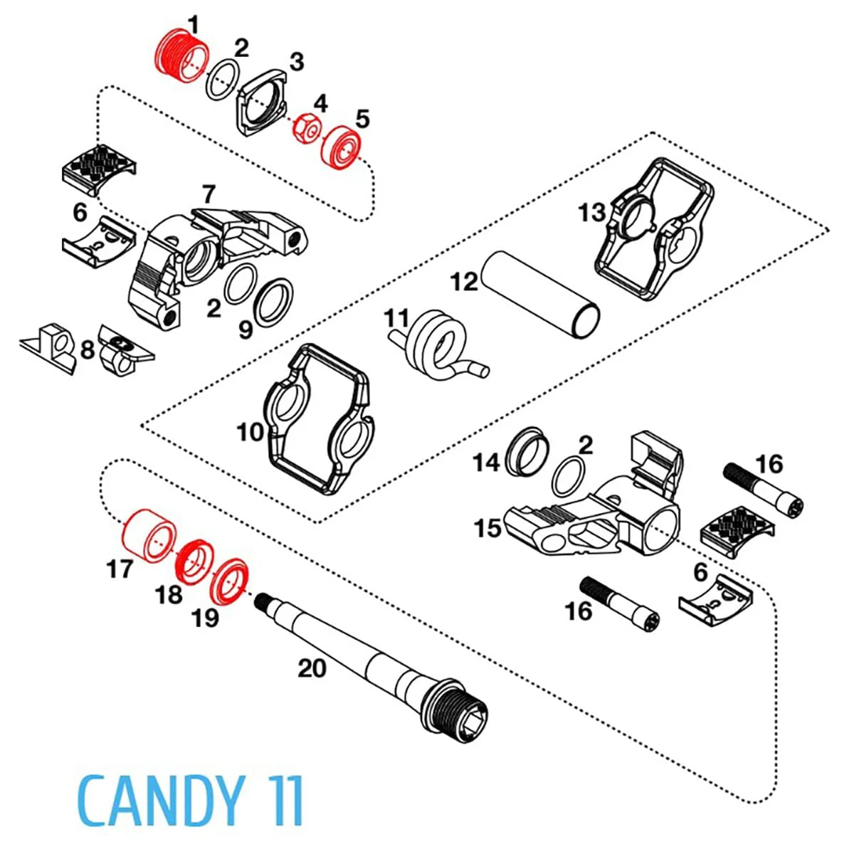 Kit de Reconditionnement pour Pédales CRANKBROTHERS EGGBEATER / CANDY 11 #16229 - Image 2
