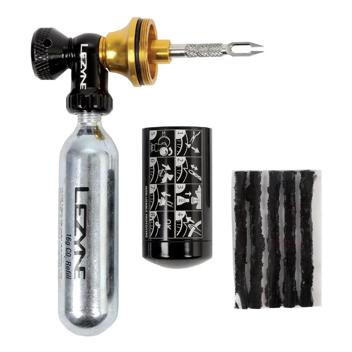 Kit de Réparation Tubeless Percuteur CO2 LEZYNE BLASTER + 5 Mèches - Image 3