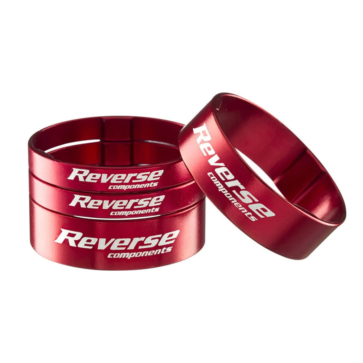 Kit Entretoises de Direction REVERSE COMPONENTS Aluminium Ultra-Light 1"1/8 Rouge