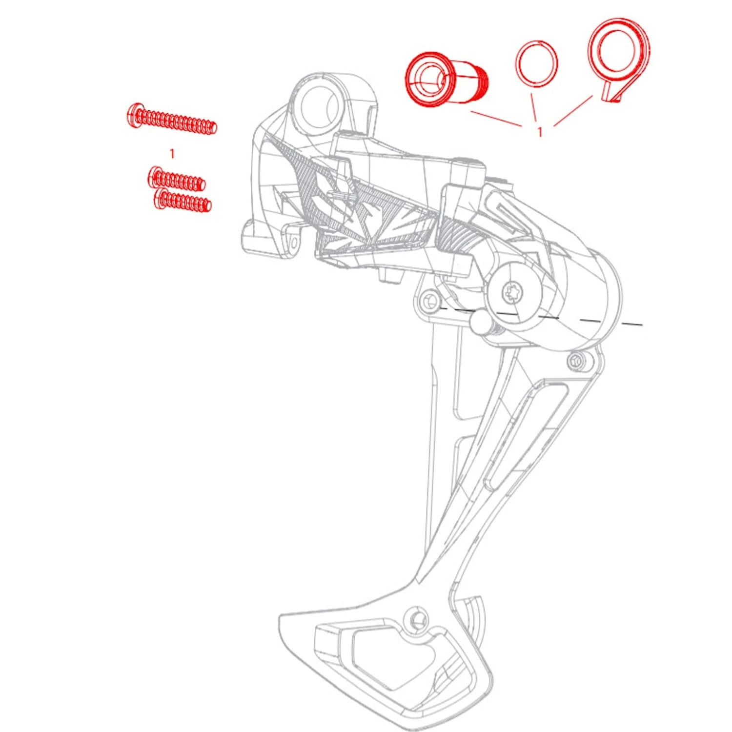 Kit Vis de Fixation et de Butées de Dérailleur Arrière SRAM SX Eagle