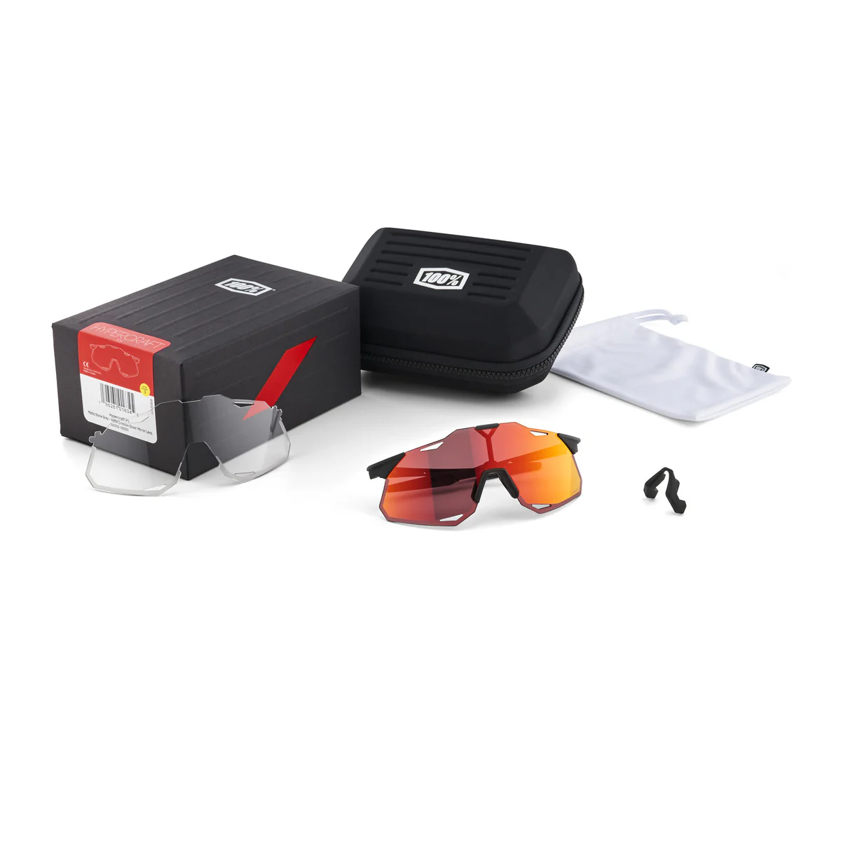 Lunettes 100% HYPERCRAFT XS Soft Tact Noir Hiper Multilayer Mirror Rouge - Image 4