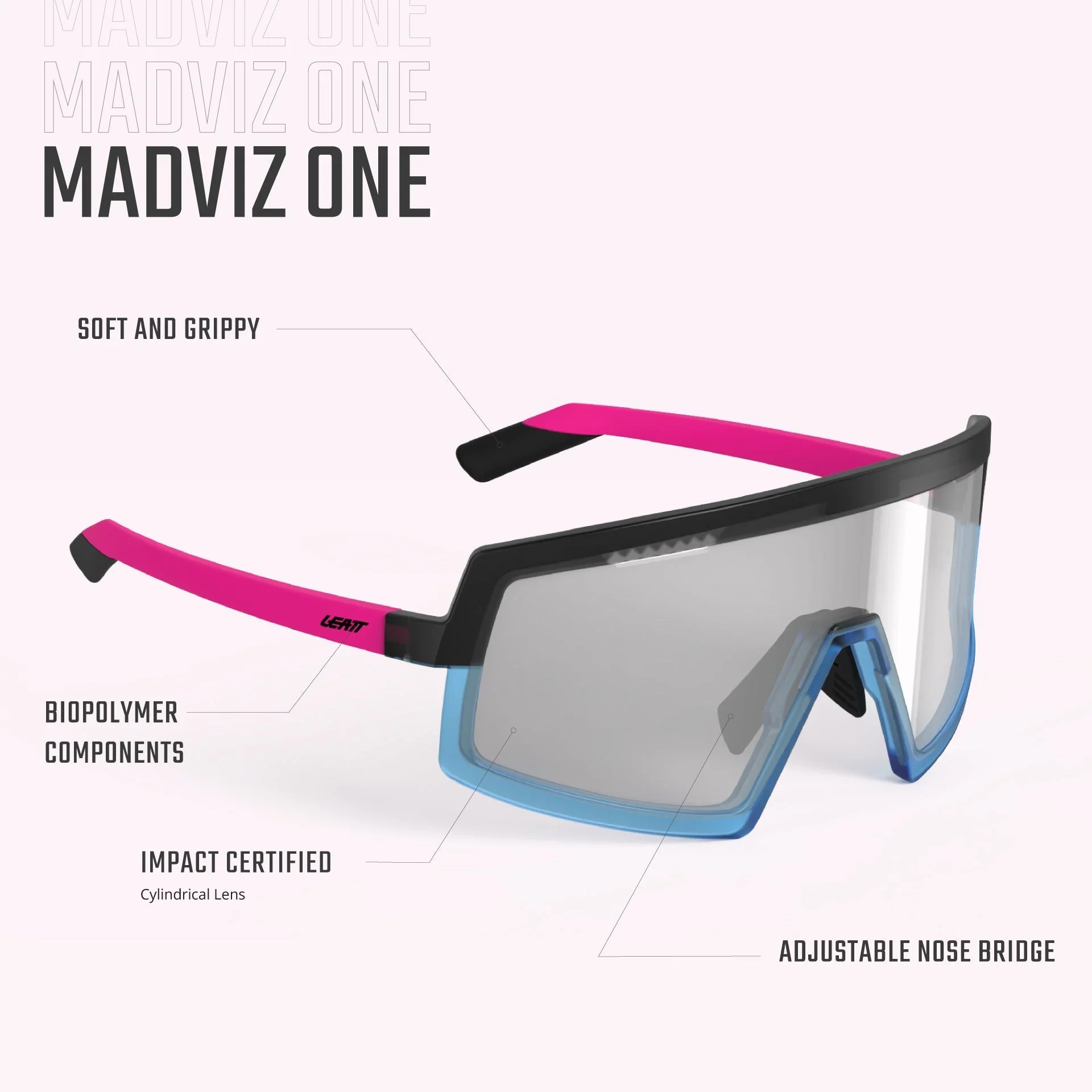 Lunettes LEATT MADVIZ ONE Noir/Blanc Verre Iriz Rouge - Image 2