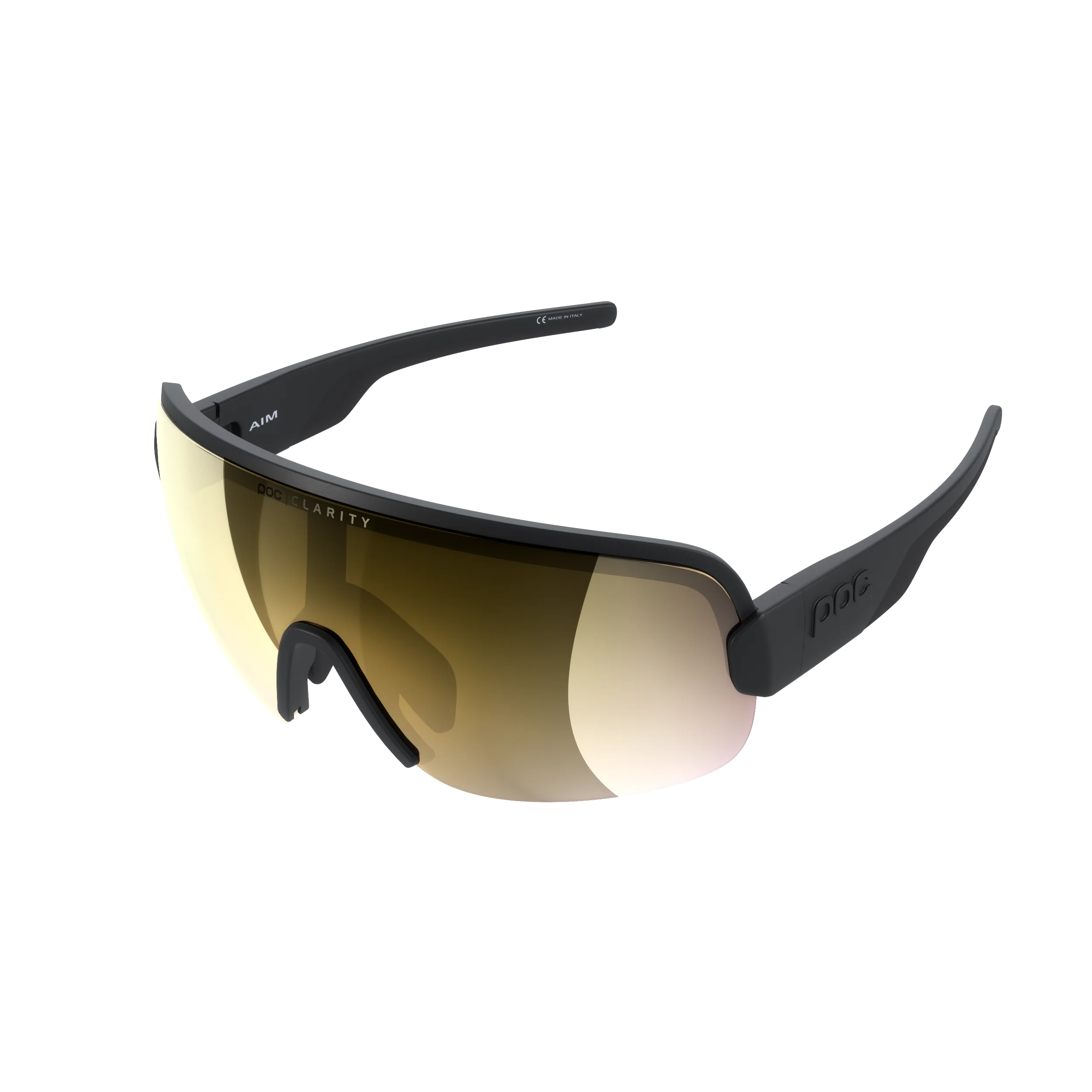 Lunettes POC AIM Noir Verre Clarity Road Partly Sunny Gold