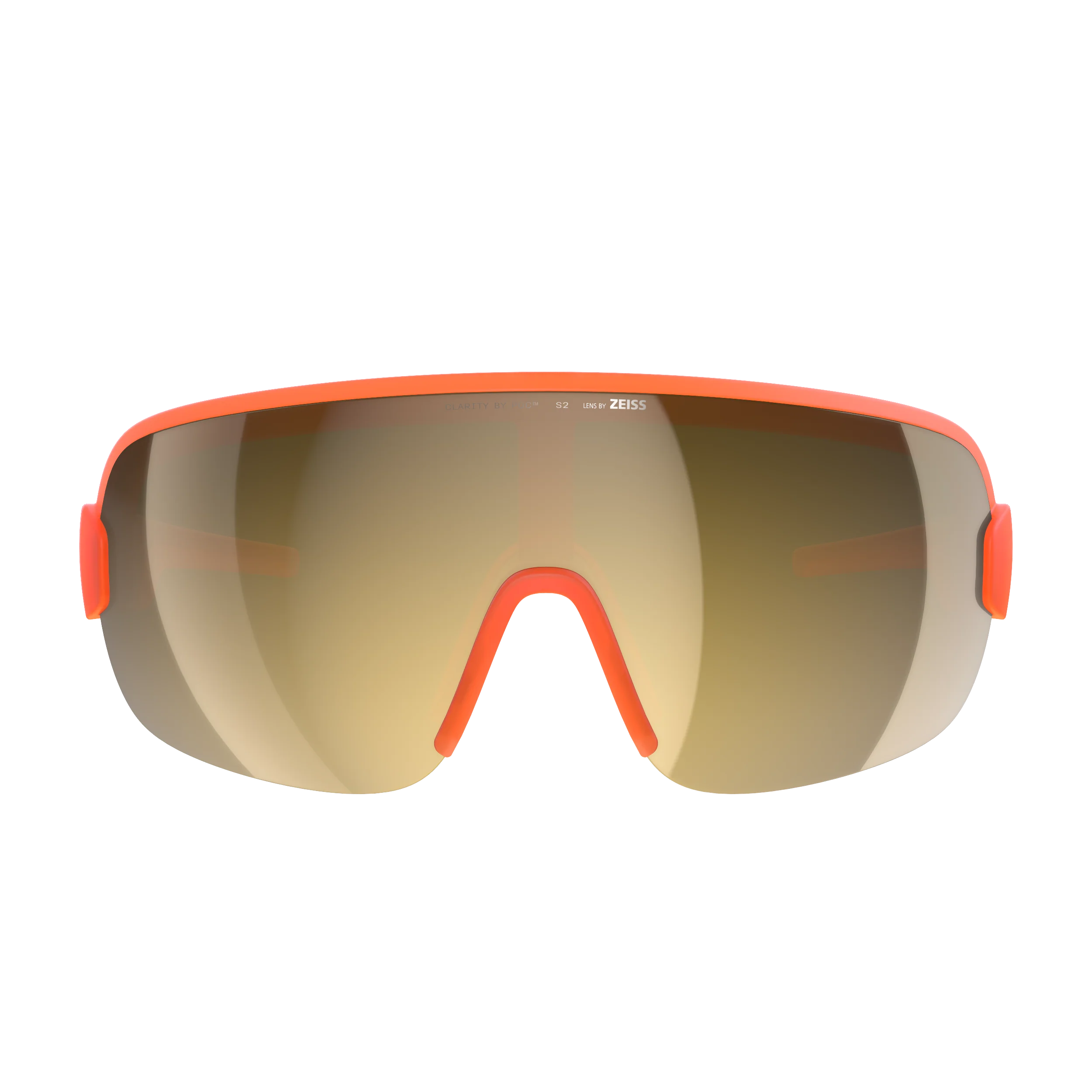 Lunettes POC AIM Orange Fluo Translucide Verre Clarity Road Partly Sunny Gold - Image 2