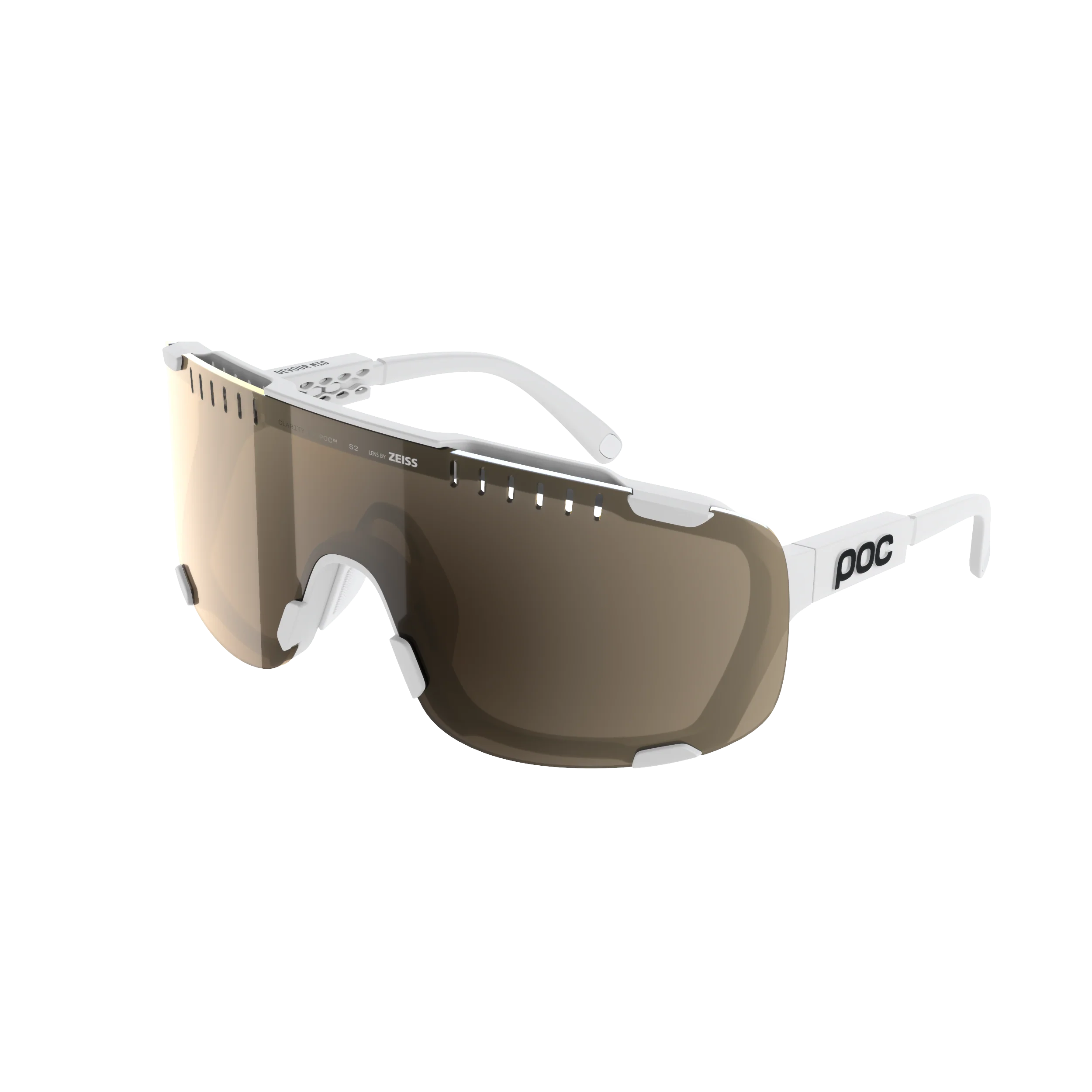 Lunettes POC DEVOUR MID + Blanc Verre Clarity Trail Partly Sunny Silver