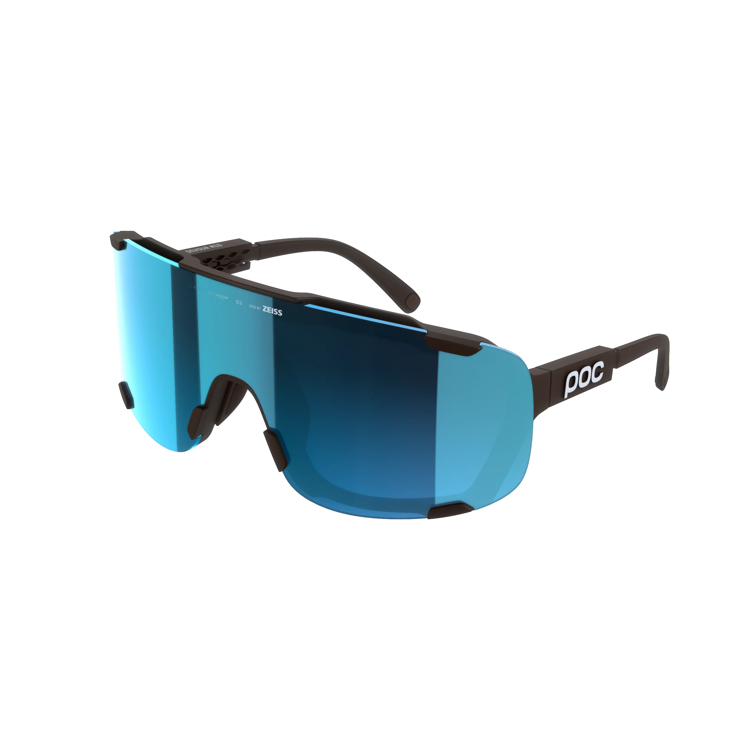 Lunettes POC DEVOUR MID Marron Verre Clarity Universal Sunny Turquoise