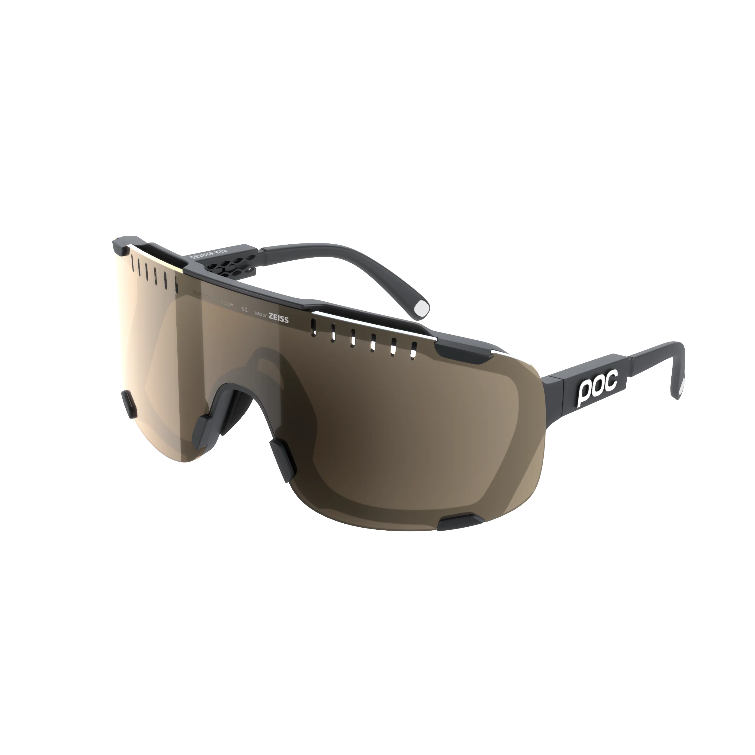 Lunettes POC DEVOUR MID Noir Verre Clarity Trail Partly Sunny Silver