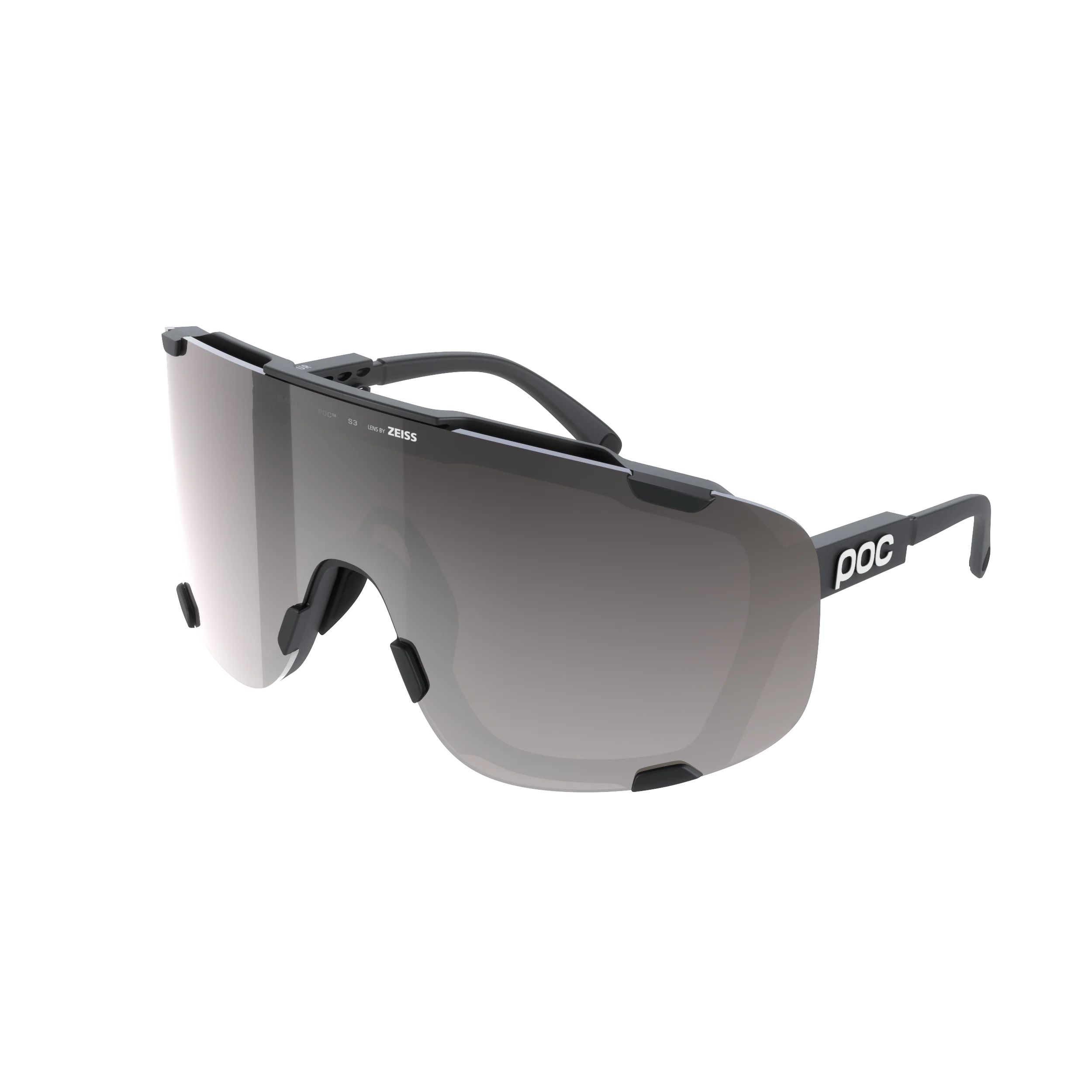Lunettes POC DEVOUR + Noir Verre Clarity Road Sunny Silver
