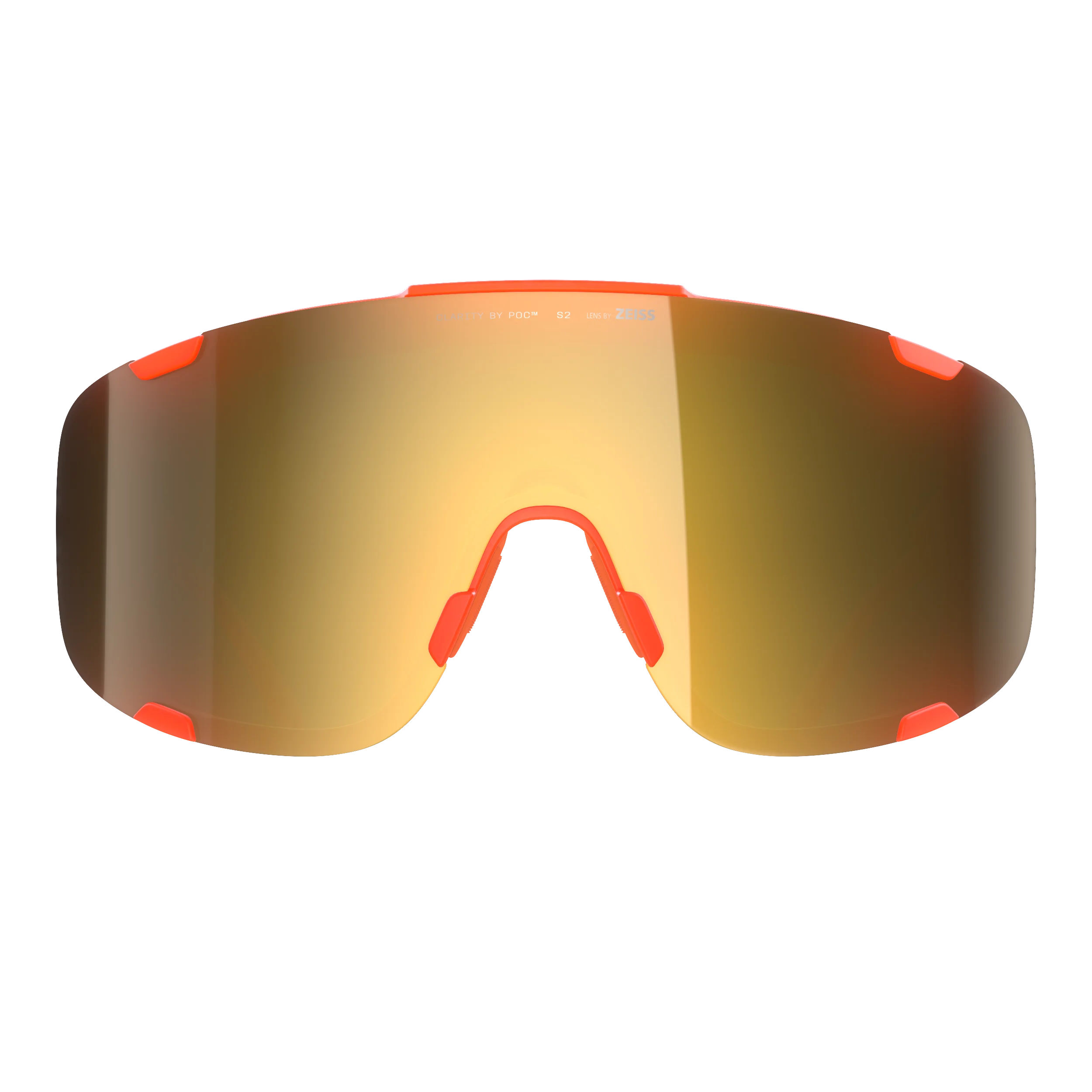 Lunettes POC DEVOUR + Orange Fluo Translucide Verre Clarity Road Partly Sunny Gold - Image 2
