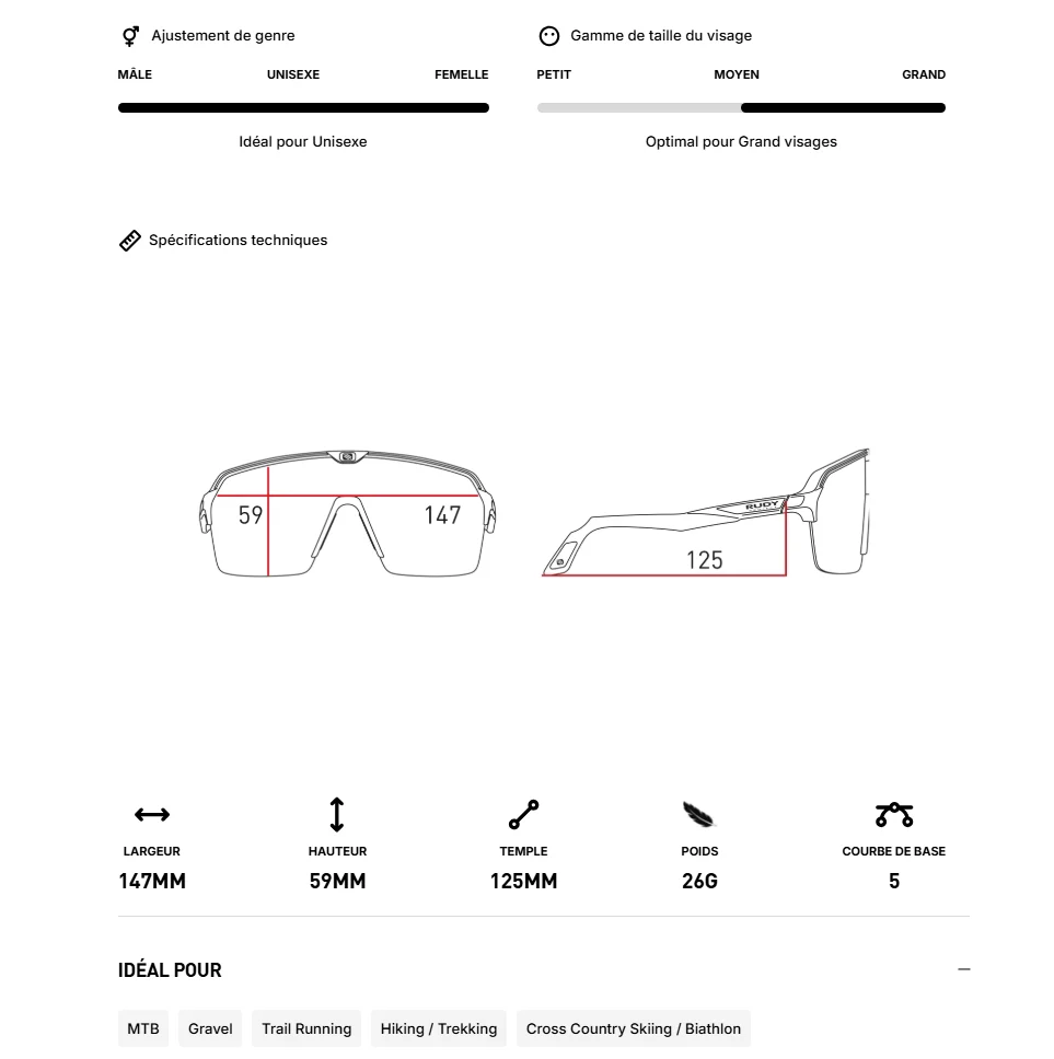 Lunettes RUDY PROJECT SPINSHIELD AIR Noir Verres IMPACTX™ Photochromique Matt Laser - Image 7