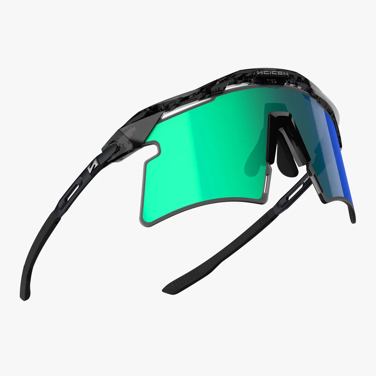 Lunettes SCICON AEROSHADE 2.0 TITANIUM Noir Crystal Gloss Verre Multimirror Blue Green + Pink - Image 5