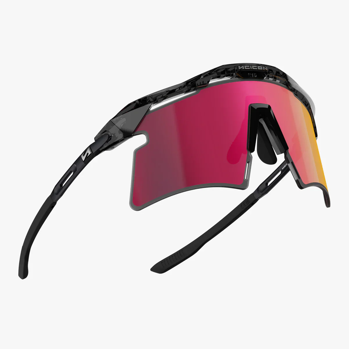 Lunettes SCICON AEROSHADE 2.0 TITANIUM Noir Crystal Gloss Verre Multimirror Sunburts + Pink - Image 5