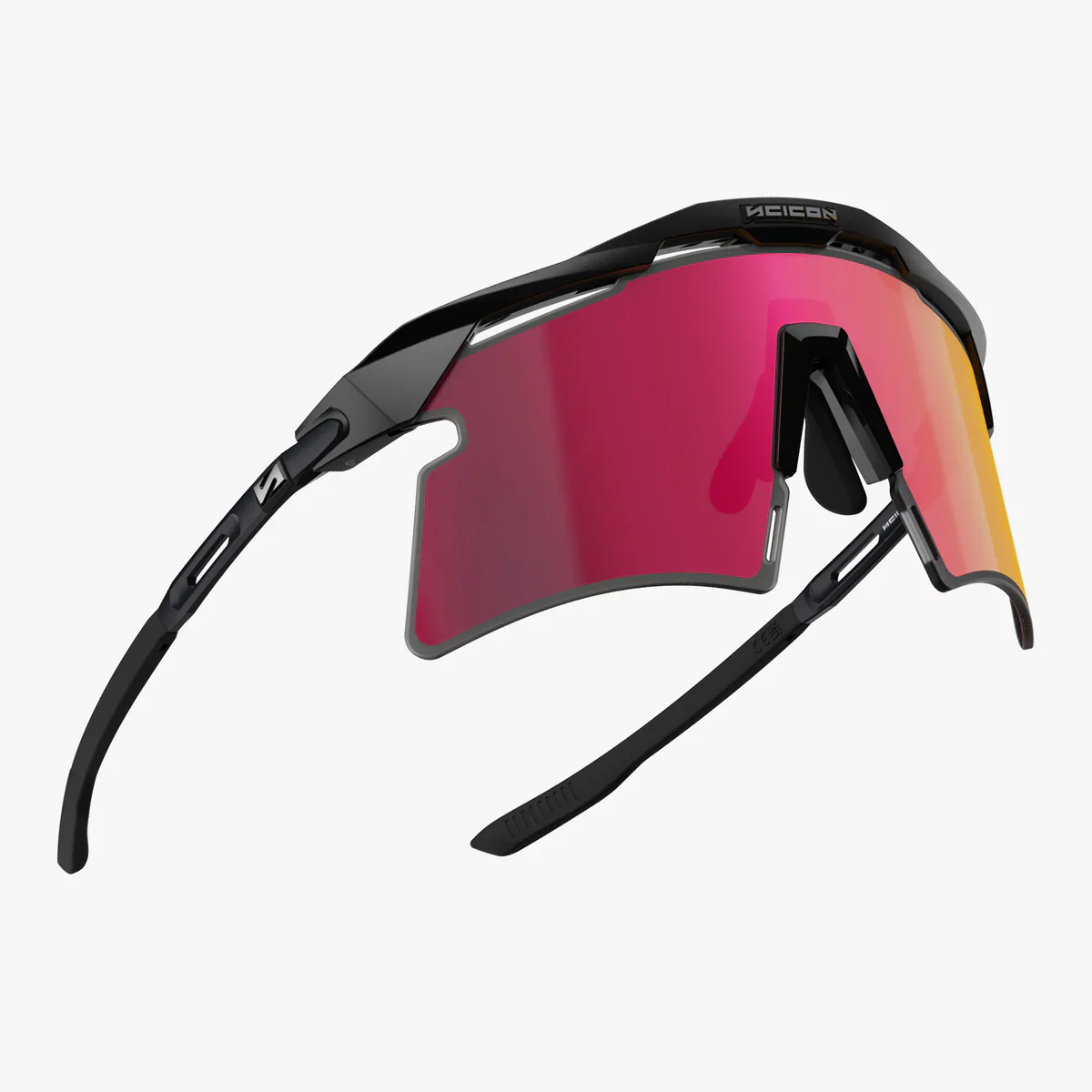 Lunettes SCICON AEROSHADE 2.0 TITANIUM Noir Matt Verre Multimirror Sunburts + Pink - Image 4