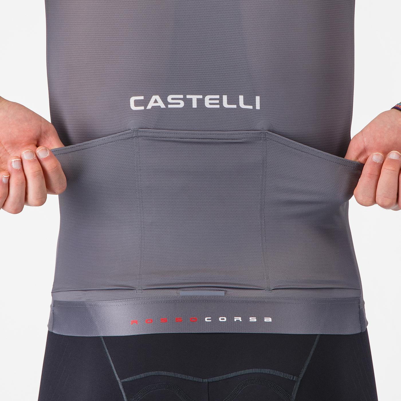 Maillot CASTELLI AERO RACE 8S Manches Courtes Gris - Image 4