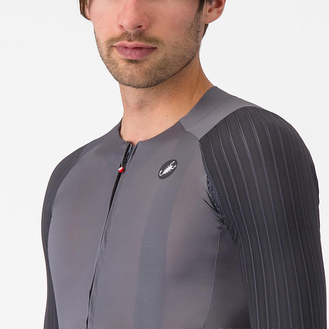 Maillot CASTELLI AERO RACE 8S Manches Courtes Gris - Image 5
