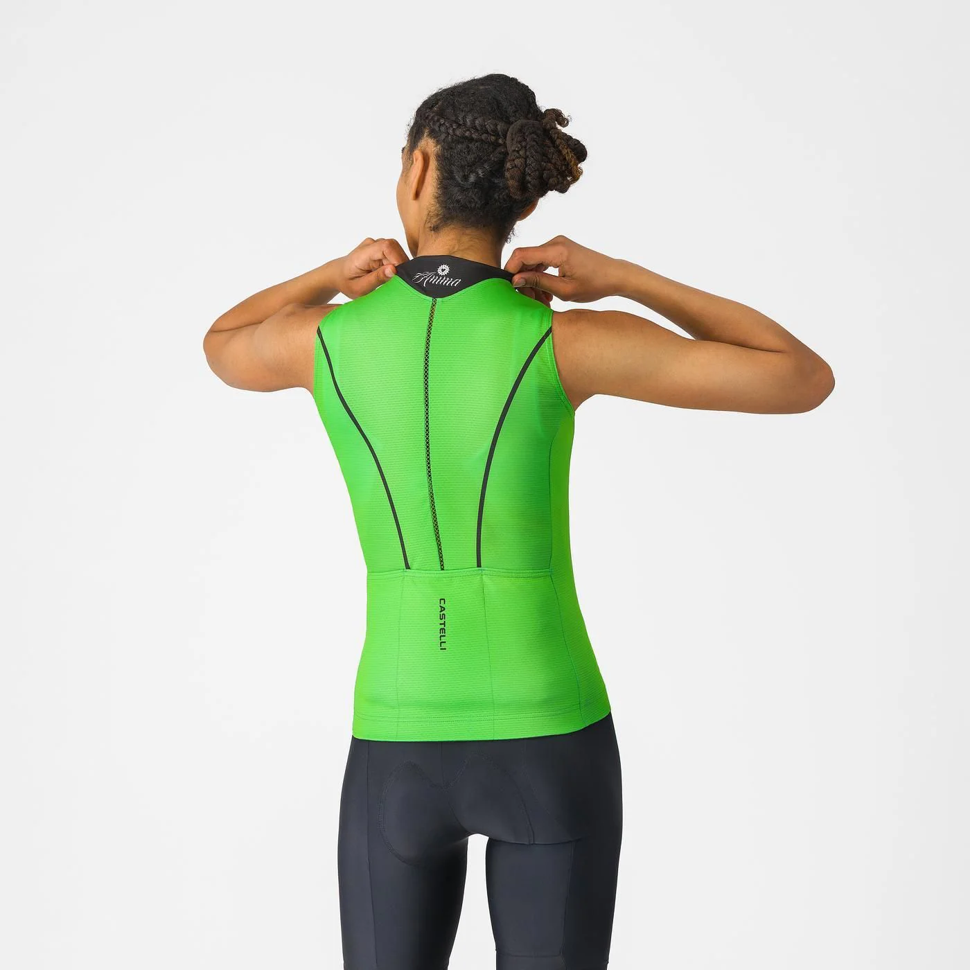 Maillot CASTELLI ANIMA FLOW Femme Sans Manches Vert - Image 3