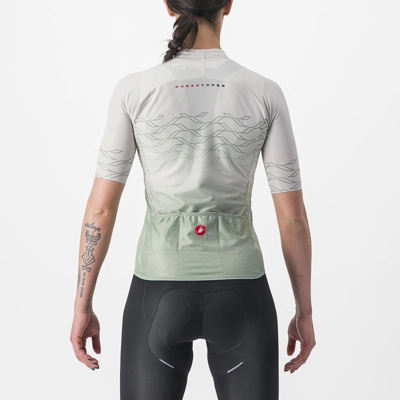 Maillot CASTELLI CLIMBER'S 2.0 W Femme Manches Courtes Gris/Vert - Image 2