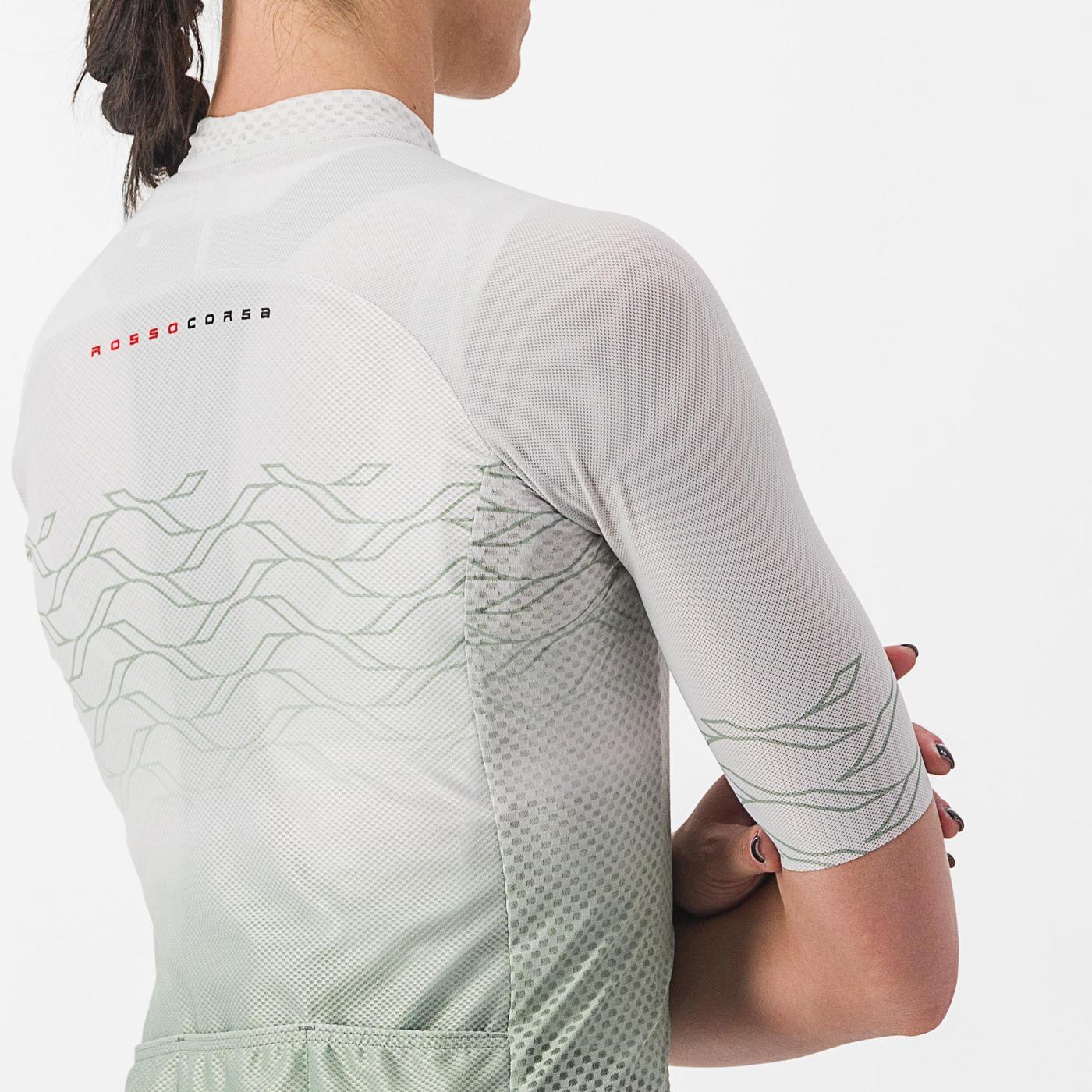 Maillot CASTELLI CLIMBER'S 2.0 W Femme Manches Courtes Gris/Vert - Image 3