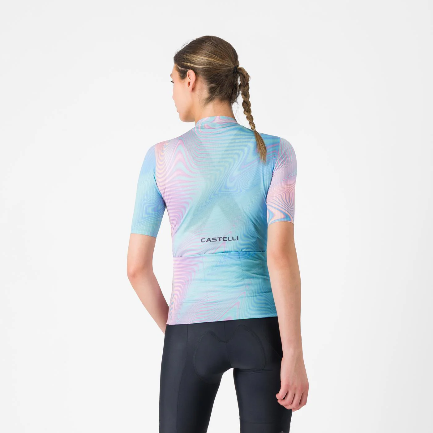 Maillot CASTELLI COSMIC VORTEX Femme Manches Courtes Bleu/Rose - Image 2