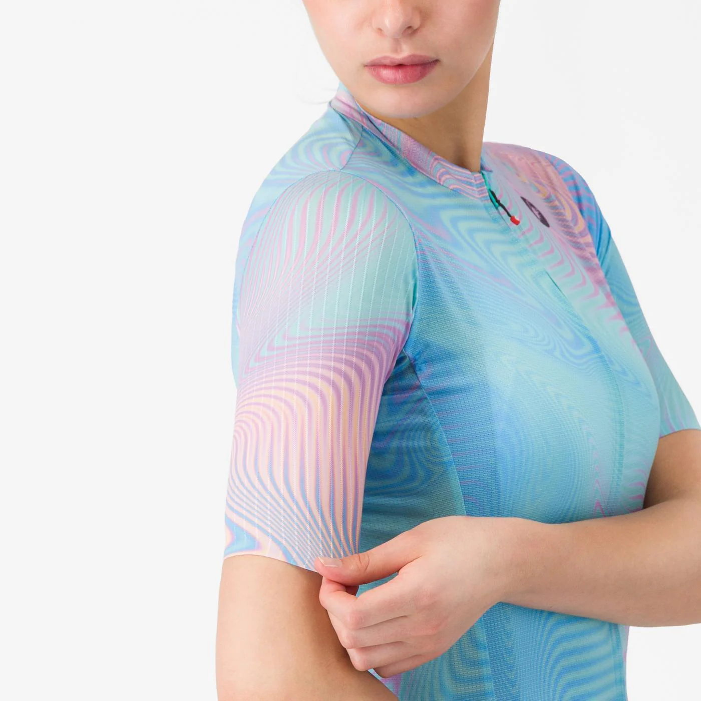 Maillot CASTELLI COSMIC VORTEX Femme Manches Courtes Bleu/Rose - Image 5
