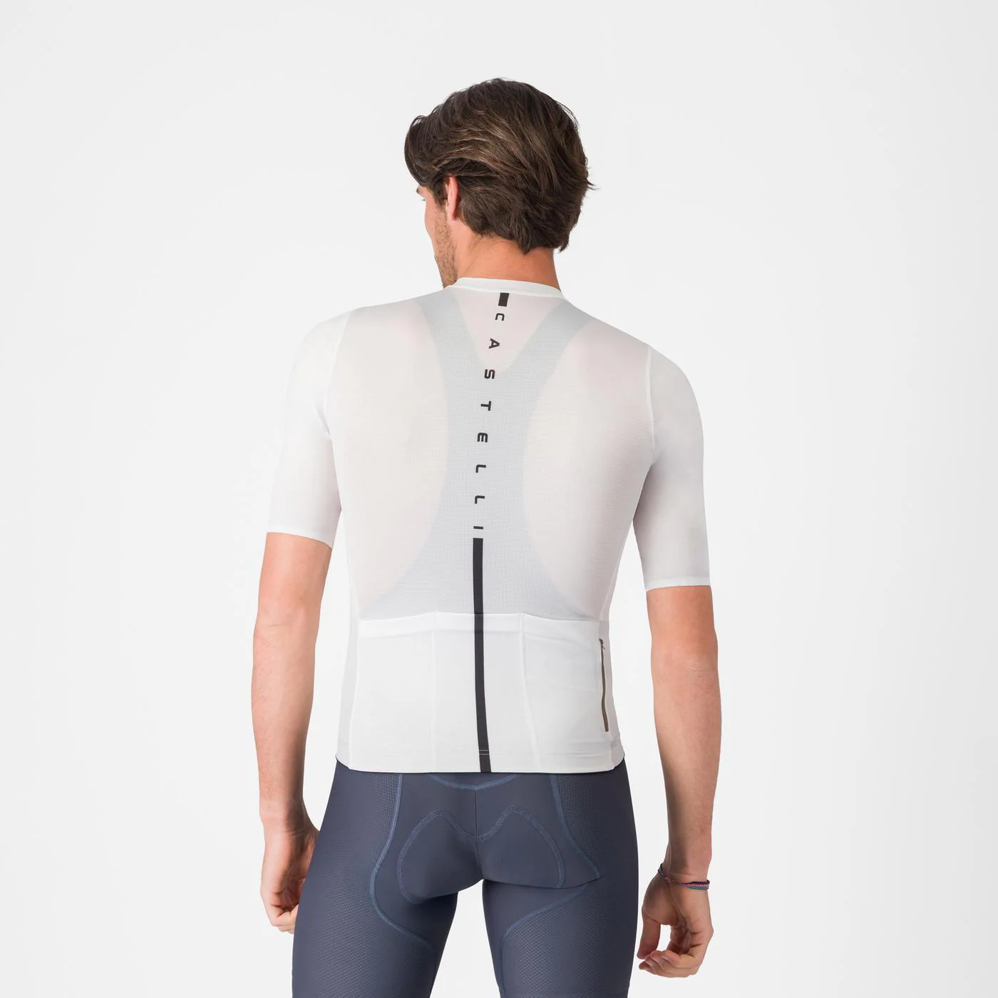 Maillot CASTELLI DRITTONE LOGO Manches Courtes Blanc - Image 2