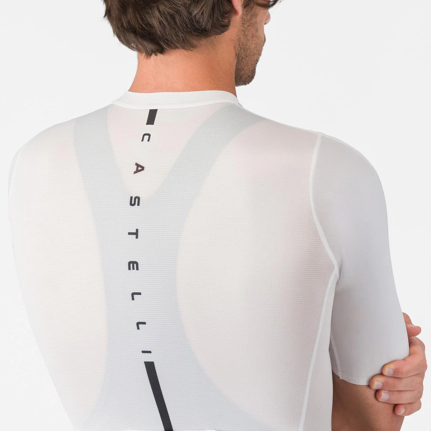 Maillot CASTELLI DRITTONE LOGO Manches Courtes Blanc - Image 4