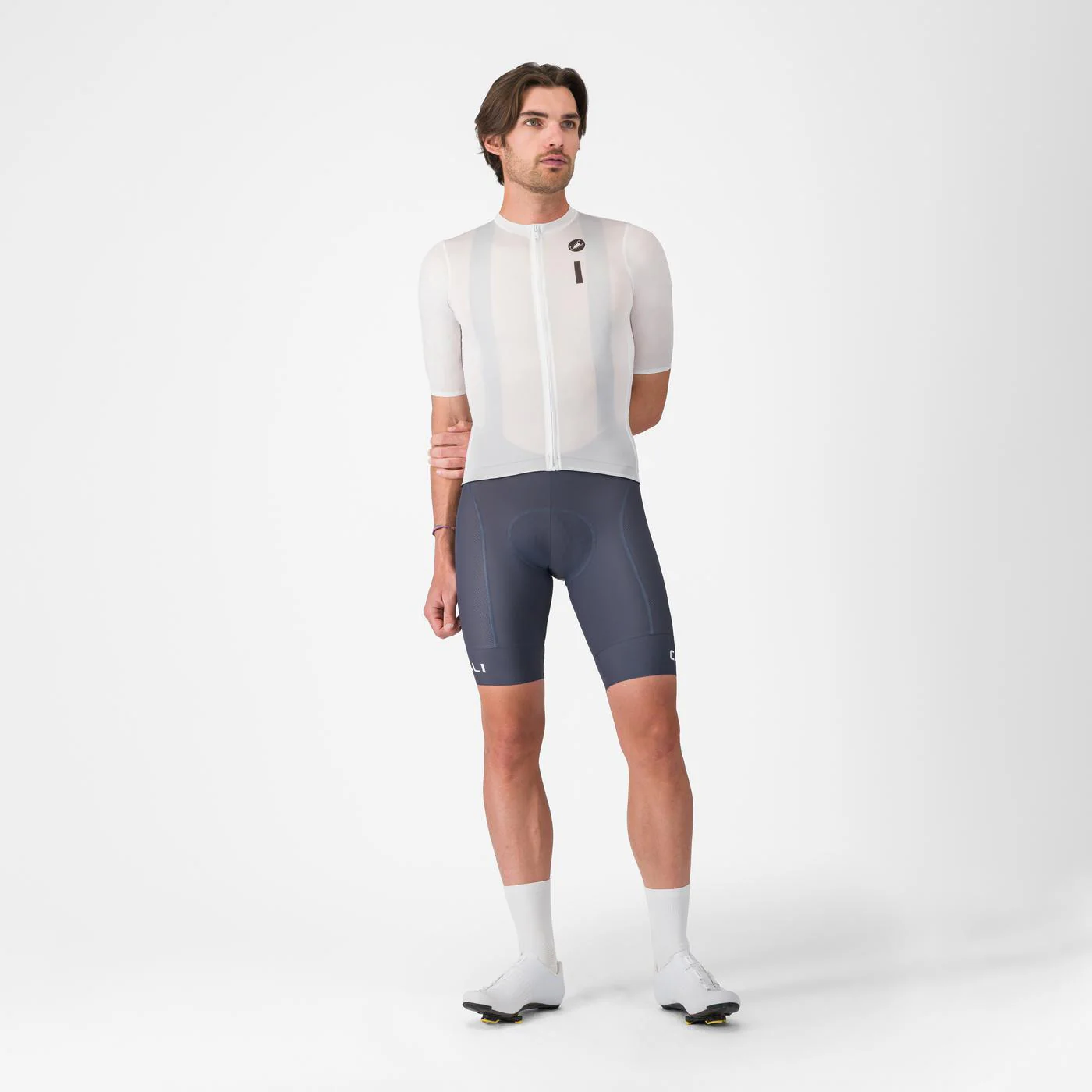 Maillot CASTELLI DRITTONE LOGO Manches Courtes Blanc - Image 5