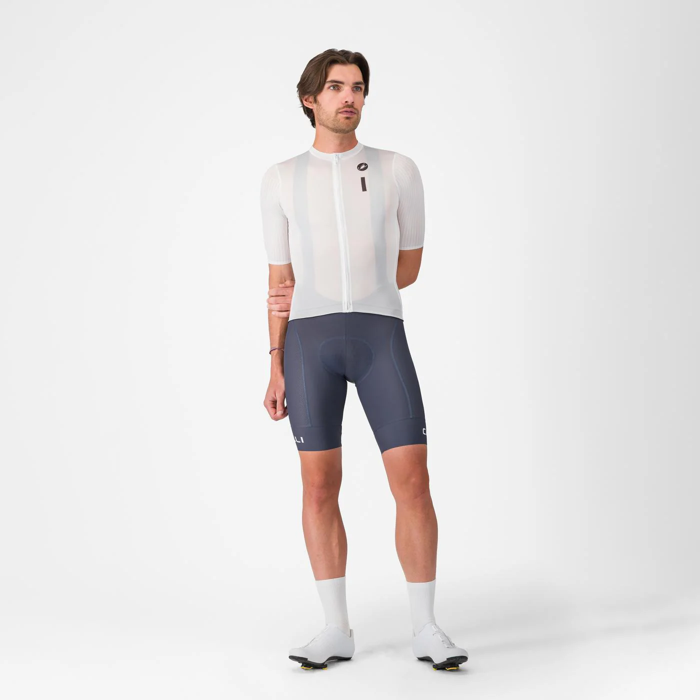 Maillot CASTELLI DRITTONE LOGO Manches Courtes Blanc - Image 6