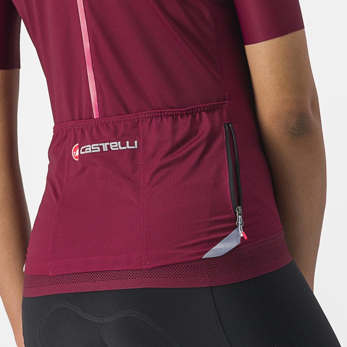 Maillot CASTELLI ENDURANCE W Femme Manches Courtes Bordeaux - Image 4