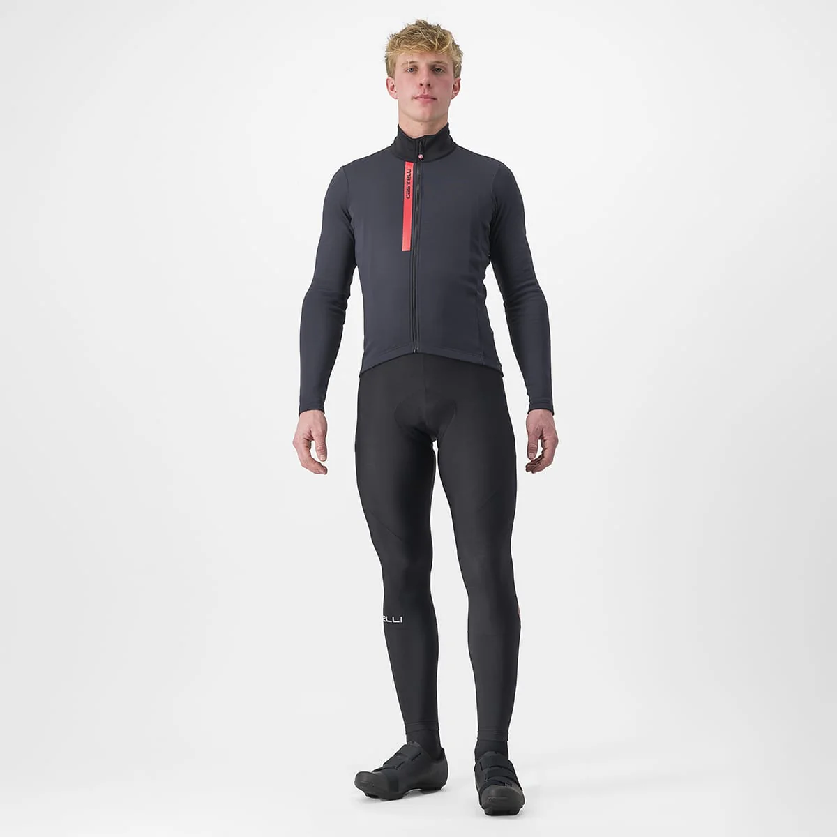 Maillot CASTELLI ENTRATA THERMAL Manches Longues Noir/Rouge - Image 3