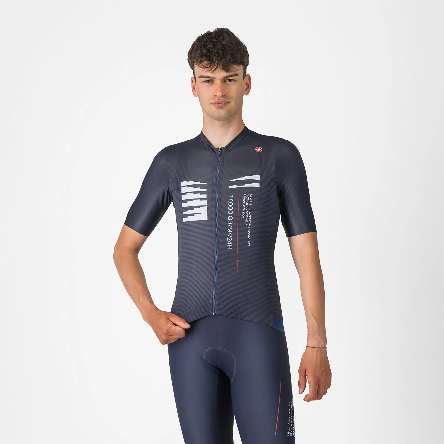 Maillot CASTELLI ESPRESSO R--A/D Manches Courtes Bleu
