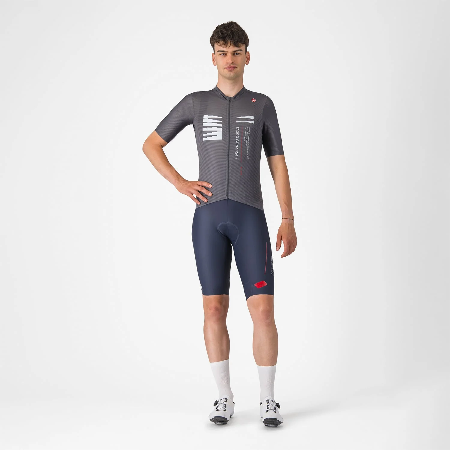 Maillot CASTELLI ESPRESSO R--A/D Manches Courtes Gris Fumé - Image 3