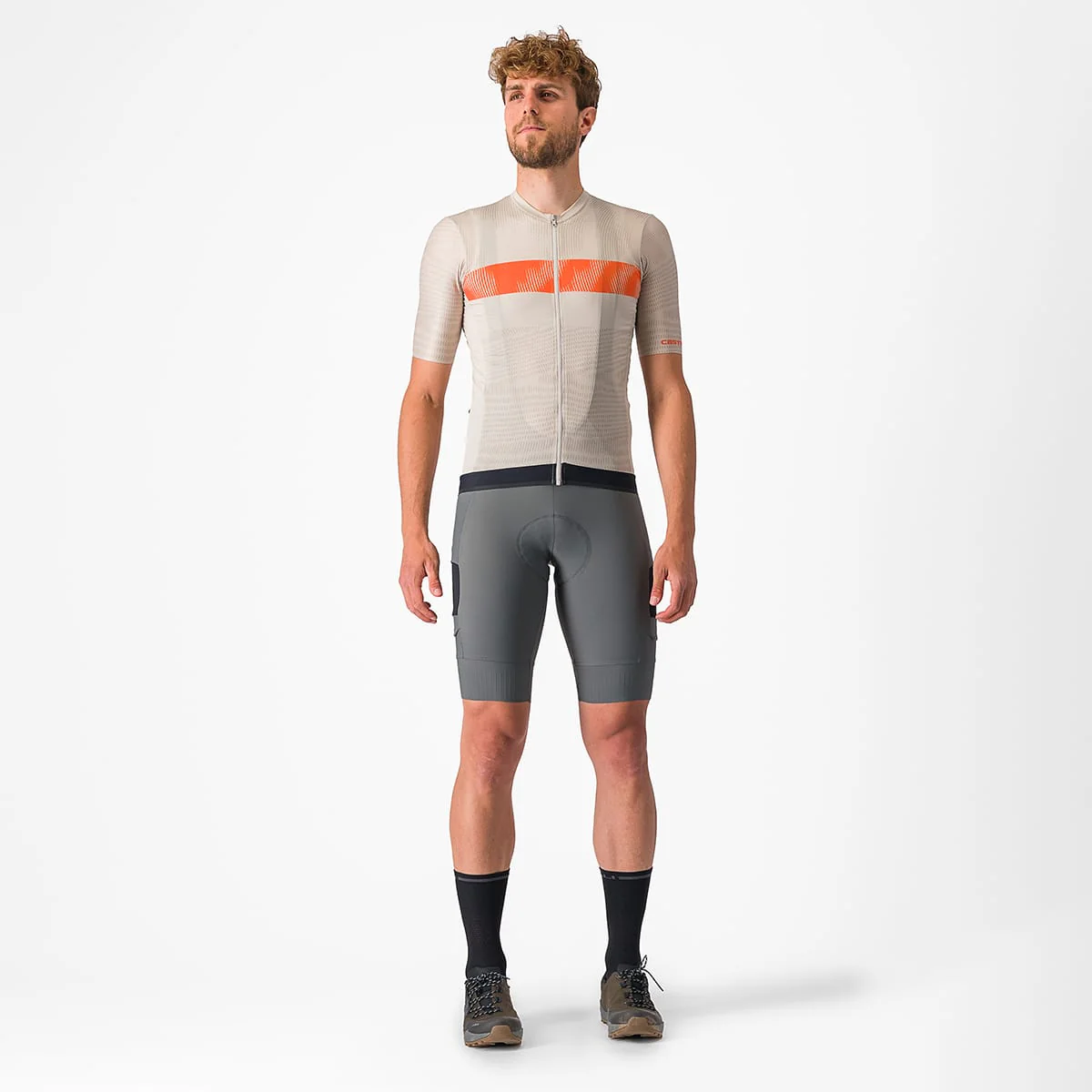 Maillot CASTELLI UNLIMITED ENDURANCE Manches Courtes Gris/Orange - Image 4