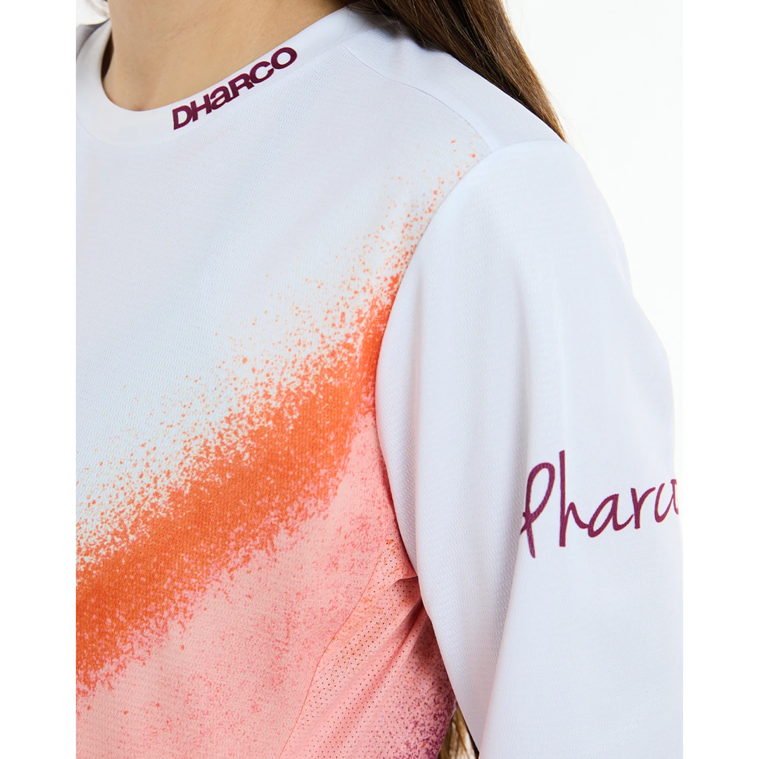 Maillot DHARCO GRAVITY FIREBIRD Manches Longues Femme Blanc/Orange - Image 8