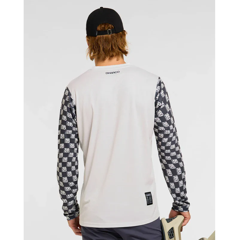 Maillot DHARCO GRAVITY OFFSET Manches Longues Blanc/Noir - Image 2