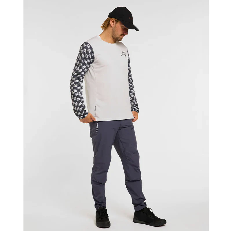 Maillot DHARCO GRAVITY OFFSET Manches Longues Blanc/Noir - Image 4